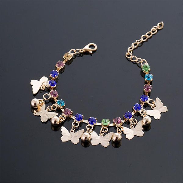 link, chain coloured color charms bracelets for women girl anklets butterfly bell dangle lady fashion jewelry gift, Black
link, chain coloured color charms bracelets for women girl anklets butterfly bell dangle lady fashion jewelry gift, Black