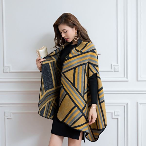 autumn and winter plaid scarf women's lengthened imitation cashmere scarf fashion sleevels cloak large shawl, Blue;gray
autumn and winter plaid scarf women's lengthened imitation cashmere scarf fashion sleevels cloak large shawl, Blue;gray