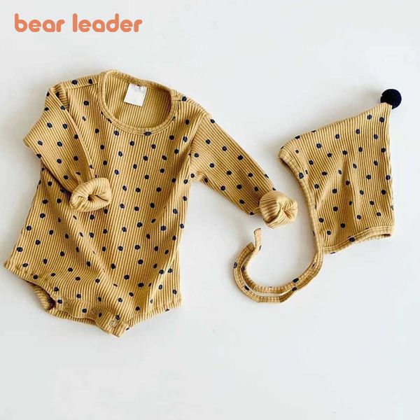 bear leader spring full sleeve baby boys girls rompers korean born polka dot clothing infant girl jumpsuit with hats 210708, Blue
bear leader spring full sleeve baby boys girls rompers korean born polka dot clothing infant girl jumpsuit with hats 210708, Blue
