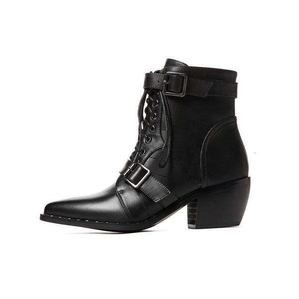 asumer genuine leather shoes of european-style pointed to the winter buckle toe women boots, Black
asumer genuine leather shoes of european-style pointed to the winter buckle toe women boots, Black