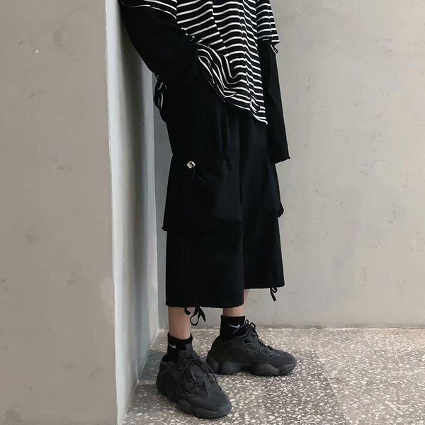 cropped pants men's summer thin section ins port fashion brand personality overalls hip-hop loose fall casual wide-leg, Black
cropped pants men's summer thin section ins port fashion brand personality overalls hip-hop loose fall casual wide-leg, Black