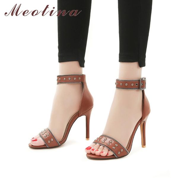 meotina women sandals summer shoes rivets stiletto heel party buckle extreme high heels ankle strap red size 33-45, Black
meotina women sandals summer shoes rivets stiletto heel party buckle extreme high heels ankle strap red size 33-45, Black