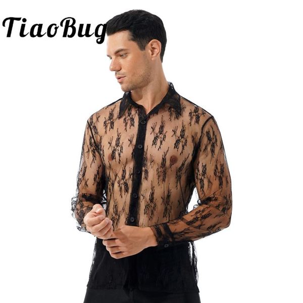 men's dress shirts mens see-through floral lace shirt turn-down collar long sleeve button fashion party nightclub stage show costumes, White;black
men's dress shirts mens see-through floral lace shirt turn-down collar long sleeve button fashion party nightclub stage show costumes, White;black