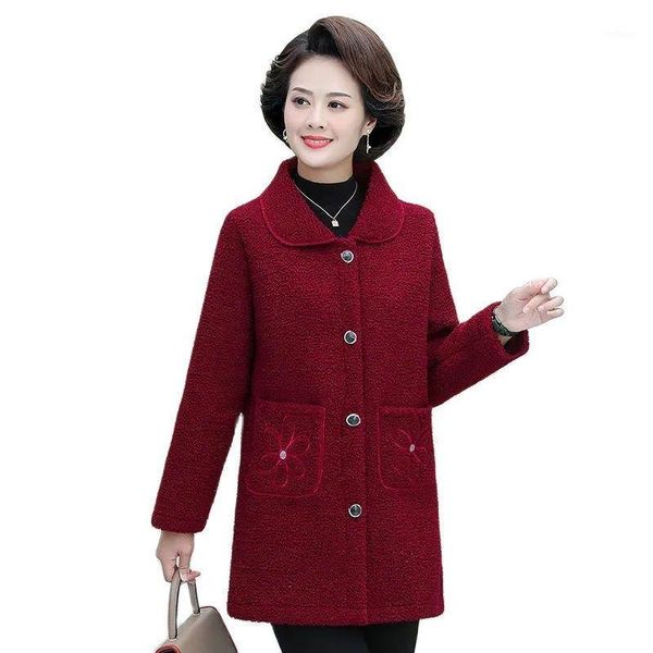 women's wool & blends mothers spring autumn imitate lamb velvet skin hair one body ladies jacket mid-long granule windbreakers coat, Black
women's wool & blends mothers spring autumn imitate lamb velvet skin hair one body ladies jacket mid-long granule windbreakers coat, Black