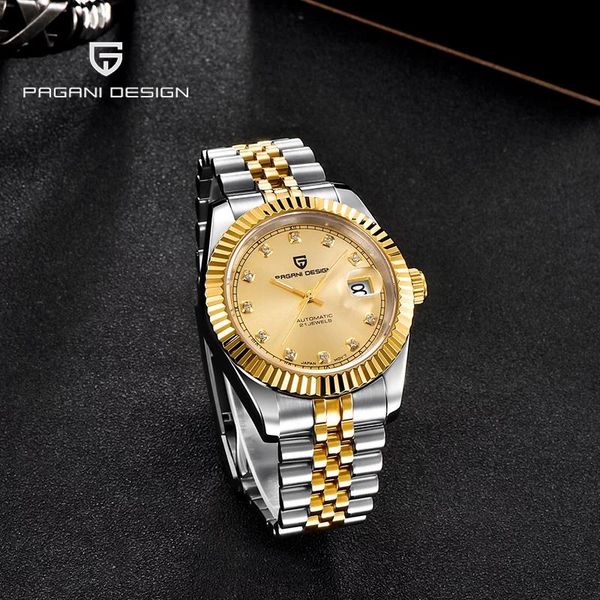 wristwatches pagani design 2021 luxury men stainless steel automatic mechanical watch sapphire glass japan nh35a clock relogio masculino, Slivery;brown
wristwatches pagani design 2021 luxury men stainless steel automatic mechanical watch sapphire glass japan nh35a clock relogio masculino, Slivery;brown