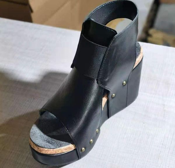 sandals sandalias mujer 2021 large size women shoes thick sole retro fish mouth wedges platform cool boots party x39, Black
sandals sandalias mujer 2021 large size women shoes thick sole retro fish mouth wedges platform cool boots party x39, Black