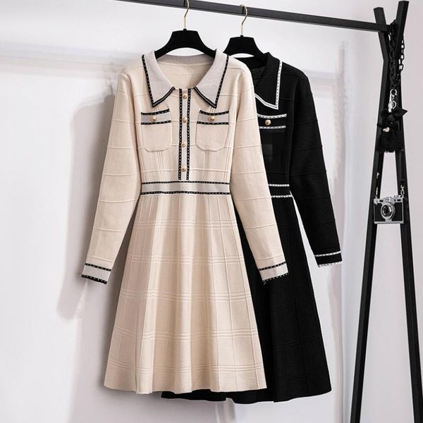 casual dresses 2021 autumn women turn down collar a-line knitted sweater dress korean vintage elegant high waist slim elastic, Black;gray
casual dresses 2021 autumn women turn down collar a-line knitted sweater dress korean vintage elegant high waist slim elastic, Black;gray