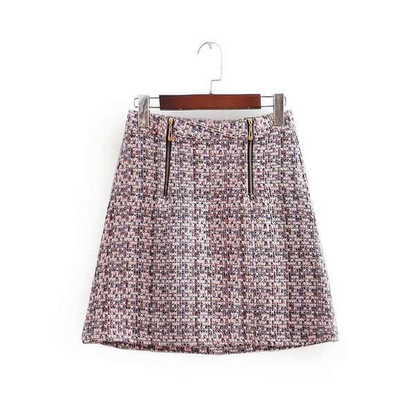skirts 2021 women vintage houndstooth plaid tweed a line skirt slim zipper decoration mini business casual qun126, Black
skirts 2021 women vintage houndstooth plaid tweed a line skirt slim zipper decoration mini business casual qun126, Black