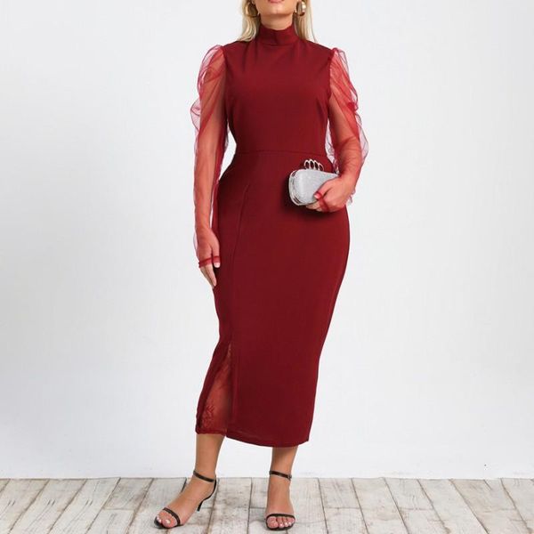 plus size dresses fashion elegant long party dress mesh sleeve bag hip burgundy bodycon women's clothing 3xl 4xl robe, Black
plus size dresses fashion elegant long party dress mesh sleeve bag hip burgundy bodycon women's clothing 3xl 4xl robe, Black