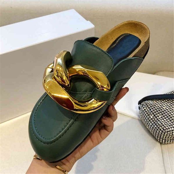 dress shoes new fashion casual loafers genuine leather metal chain mules round toe flat clogs handmade cosy outdoor slipper, Black
dress shoes new fashion casual loafers genuine leather metal chain mules round toe flat clogs handmade cosy outdoor slipper, Black
