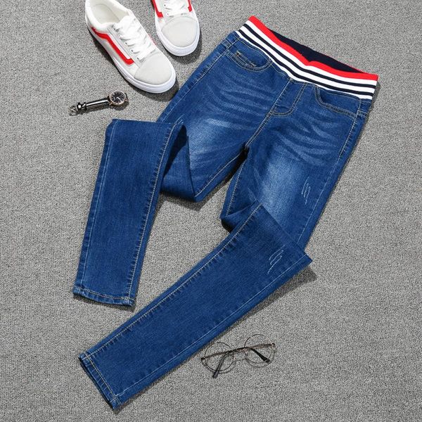 women's jeans 2021 autumn women large code high waist denim pants elastic skinny pencil stretch plus size, Blue
women's jeans 2021 autumn women large code high waist denim pants elastic skinny pencil stretch plus size, Blue