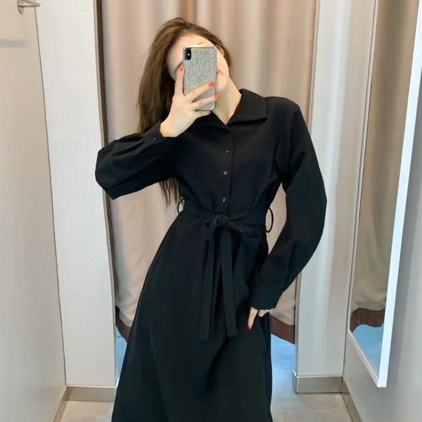 casual dresses woman's autumn french retro sweet shirt dress women black long sleeve blouse elegant vestido, Black;gray
casual dresses woman's autumn french retro sweet shirt dress women black long sleeve blouse elegant vestido, Black;gray