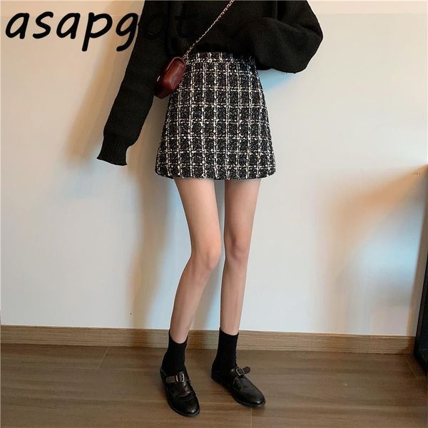 korean chic fall winter wrap hip high waist black plaid skirts women woolen wild retro slim a line khaki faldas mujer moda
korean chic fall winter wrap hip high waist black plaid skirts women woolen wild retro slim a line khaki faldas mujer moda