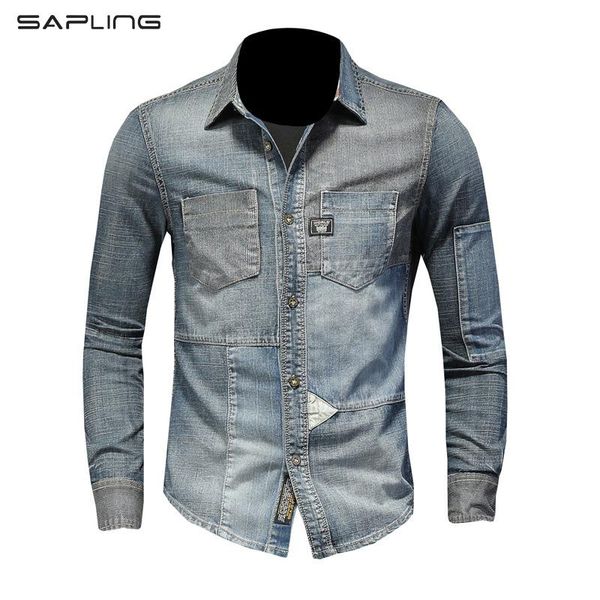 men's casual shirts fashion denim shirt retro lapel long sleeve stitching blue bomber mens thin coat man jean, White;black
men's casual shirts fashion denim shirt retro lapel long sleeve stitching blue bomber mens thin coat man jean, White;black