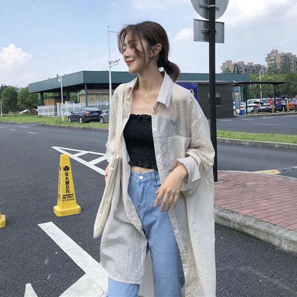 women's jackets korean clothing fashion trend temperament thin vintage bf striped turn-down collar full shirts coats, Black;brown
women's jackets korean clothing fashion trend temperament thin vintage bf striped turn-down collar full shirts coats, Black;brown