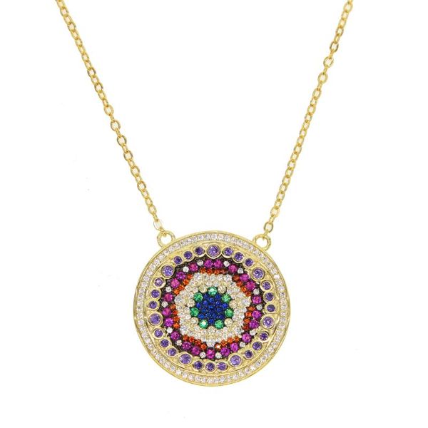 chains 2021 bohemian lucky turkish evil eye link chain necklaces elegant women colorful round cz pendant fashion, Silver
chains 2021 bohemian lucky turkish evil eye link chain necklaces elegant women colorful round cz pendant fashion, Silver