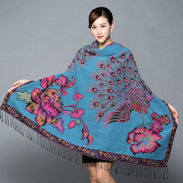 women double-sided warmth ethnic style autumn and winter thickened female shawl scarf chinese knot square scarves, Blue;gray
women double-sided warmth ethnic style autumn and winter thickened female shawl scarf chinese knot square scarves, Blue;gray