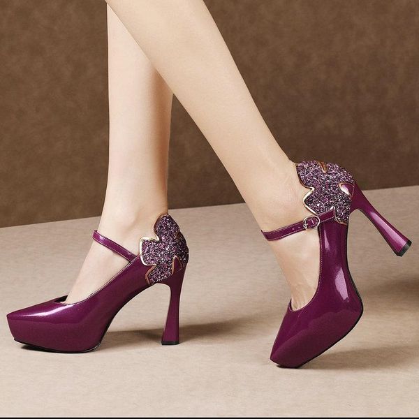 dress shoes bling women heels fashion platform square high pumps black purple patent leather party woman big size 34-43
dress shoes bling women heels fashion platform square high pumps black purple patent leather party woman big size 34-43