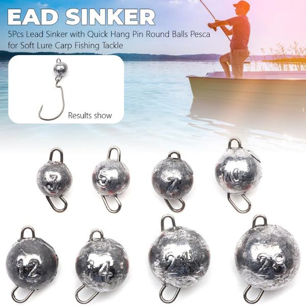 fishing hooks 5pcs with quick hang pin round balls pesca lead sinker accesories jig head soft lure group 3g-28g
fishing hooks 5pcs with quick hang pin round balls pesca lead sinker accesories jig head soft lure group 3g-28g