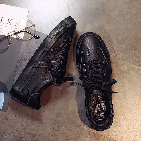 all black spring leather hong kong style flat sole shoes korean student small outdoor work women's
all black spring leather hong kong style flat sole shoes korean student small outdoor work women's