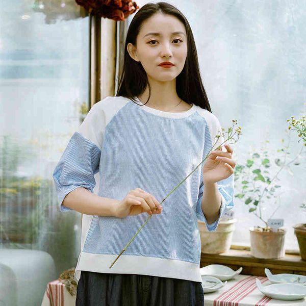 johnature women korean style t-shirts patchwork striped o-neck short sleeve cotton summer casual women clothes loose tshirt 210521, White
johnature women korean style t-shirts patchwork striped o-neck short sleeve cotton summer casual women clothes loose tshirt 210521, White