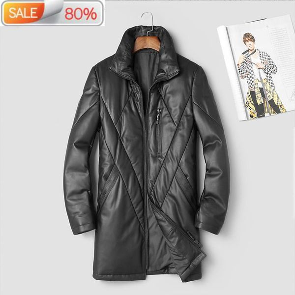 men's leather & faux winter genuine men 2021 long sheepskin coat warm down jacket korean mens jackets 005 b22990, Black
men's leather & faux winter genuine men 2021 long sheepskin coat warm down jacket korean mens jackets 005 b22990, Black
