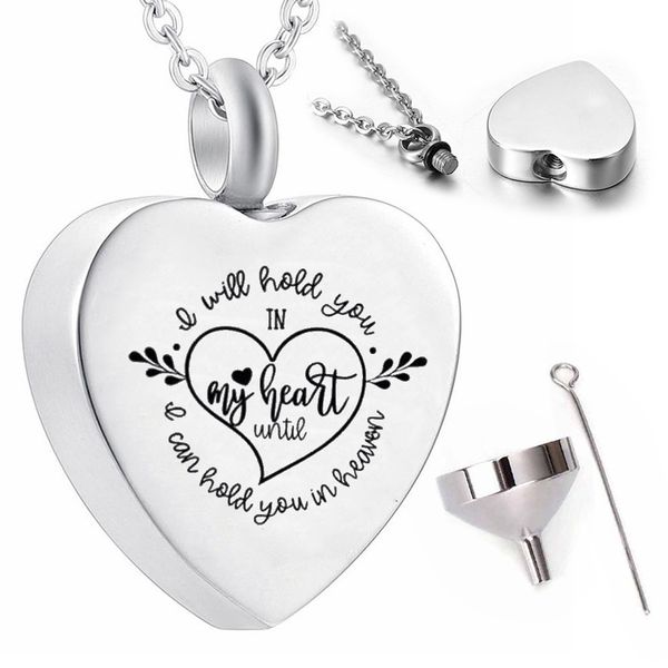 fashionable heart shaped stainless steel pendant necklace cremation jewelry keepsake, Silver
fashionable heart shaped stainless steel pendant necklace cremation jewelry keepsake, Silver