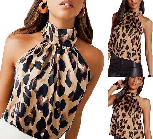 women leopard print ladies shirts and halter blouse sleeveless womens clothing summer female blouses, White
women leopard print ladies shirts and halter blouse sleeveless womens clothing summer female blouses, White