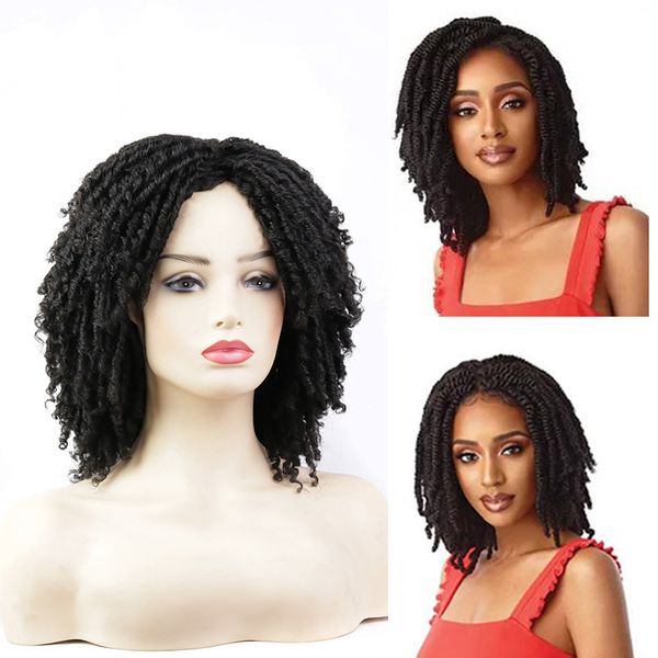 women's pigtails short curls fluffy explosive small braids wig headgear, Black;brown
women's pigtails short curls fluffy explosive small braids wig headgear, Black;brown