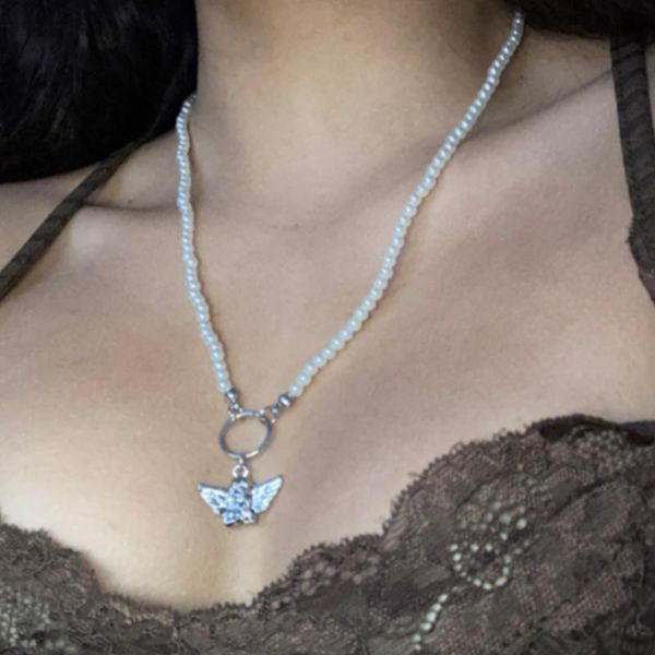 chains hiphop metal angel pendant imitation pearls choker necklaces for women girls y2k cupid pearl beads clavicle chain gift jewellery, Silver
chains hiphop metal angel pendant imitation pearls choker necklaces for women girls y2k cupid pearl beads clavicle chain gift jewellery, Silver