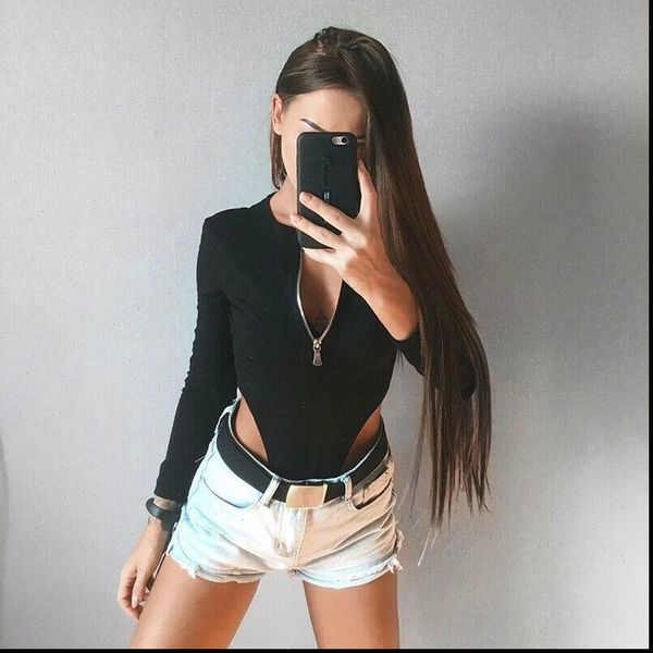 v neck long sleeve slim womens jumpsuit bodysuit stretch leotard chest zipper mesh blouse fashion, Black;white
v neck long sleeve slim womens jumpsuit bodysuit stretch leotard chest zipper mesh blouse fashion, Black;white