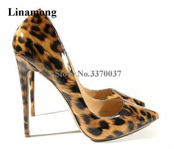 dress shoes linamong classical style women pointed toe leopard patent leather stiletto heel pumps 12cm slip-up high heels club, Black
dress shoes linamong classical style women pointed toe leopard patent leather stiletto heel pumps 12cm slip-up high heels club, Black