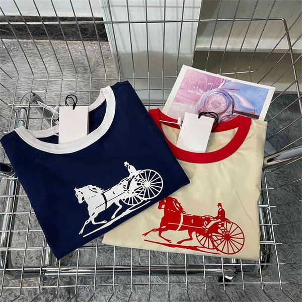 early autumn fashion brand ce carriage letter printed t-shirt women's version loose color contrast casual, White
early autumn fashion brand ce carriage letter printed t-shirt women's version loose color contrast casual, White