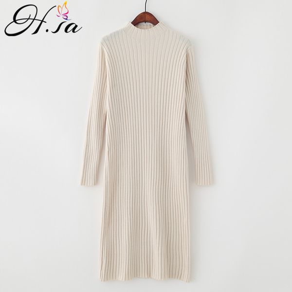 h.sa spring women knitted sweater dresses half turtleneck pull jumpers long maxi knit vestidos sueter mujer korean 210417, White;black
h.sa spring women knitted sweater dresses half turtleneck pull jumpers long maxi knit vestidos sueter mujer korean 210417, White;black