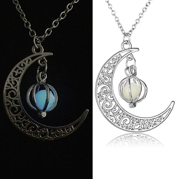 pendant necklaces luminous necklace women hollow moon glowing stone charm halloween glow in the dark party jewelry gift, Silver
pendant necklaces luminous necklace women hollow moon glowing stone charm halloween glow in the dark party jewelry gift, Silver