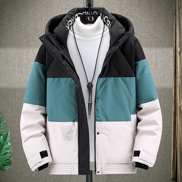 thicken warm men's down jacket hooded outdoor parka coats men winter outwear casual patchwork coat fashion puffer, Black
thicken warm men's down jacket hooded outdoor parka coats men winter outwear casual patchwork coat fashion puffer, Black