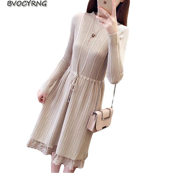 casual dresses winter long-sleeved bottom dress female spring and autumn fashion long women knit stitching lace vestido, Black;gray
casual dresses winter long-sleeved bottom dress female spring and autumn fashion long women knit stitching lace vestido, Black;gray
