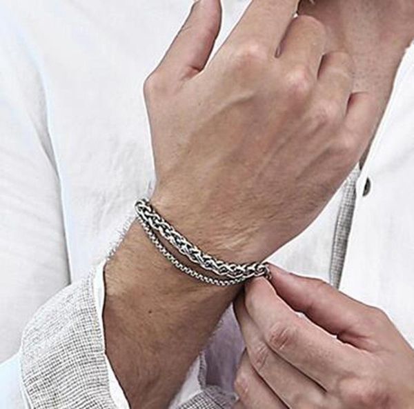 Link, Chain Bracelet For Men Men's Stainless Steel Colorfast Personality Charm Flower Basket Double Jewelry, Black 
Link, Chain Bracelet For Men Men's Stainless Steel Colorfast Personality Charm Flower Basket Double Jewelry, Black