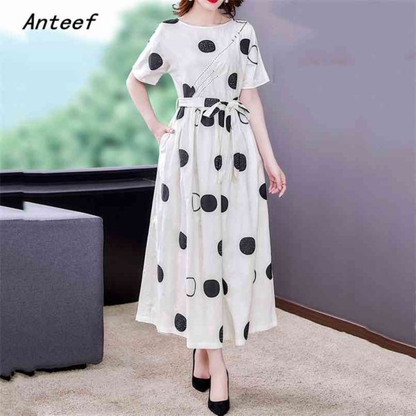 short sleeve plus size cotton linen vintage polka dot dresses for women casual loose long summer dress elegant clothes 210517, Black;gray
short sleeve plus size cotton linen vintage polka dot dresses for women casual loose long summer dress elegant clothes 210517, Black;gray