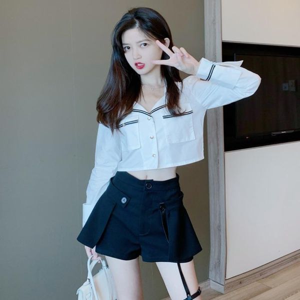 japanese outfits for women spring autumn white long sleeve shirts high waist black shorts hipster fashion two piece set ins women's tra, Gray
japanese outfits for women spring autumn white long sleeve shirts high waist black shorts hipster fashion two piece set ins women's tra, Gray