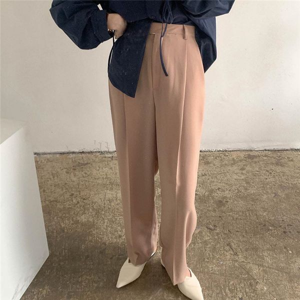 high waist retro fashion vintage straight solid slender loose students chic casual women long pants 210421, Black;white
high waist retro fashion vintage straight solid slender loose students chic casual women long pants 210421, Black;white