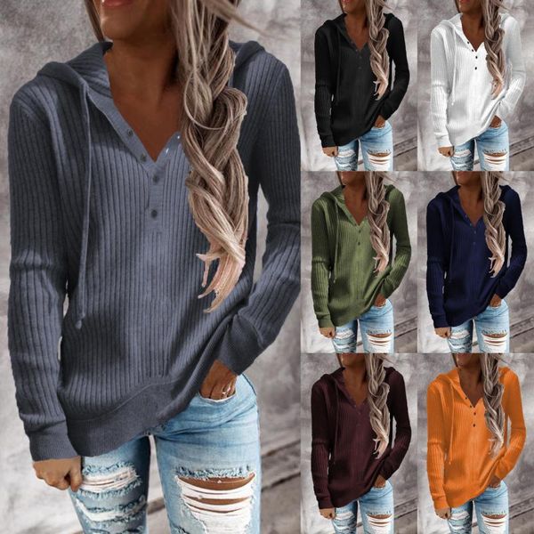 women's sweaters autumn and winter 2021 striped casual hooded sweater loose knit open neck long sleeve women, White;black
women's sweaters autumn and winter 2021 striped casual hooded sweater loose knit open neck long sleeve women, White;black