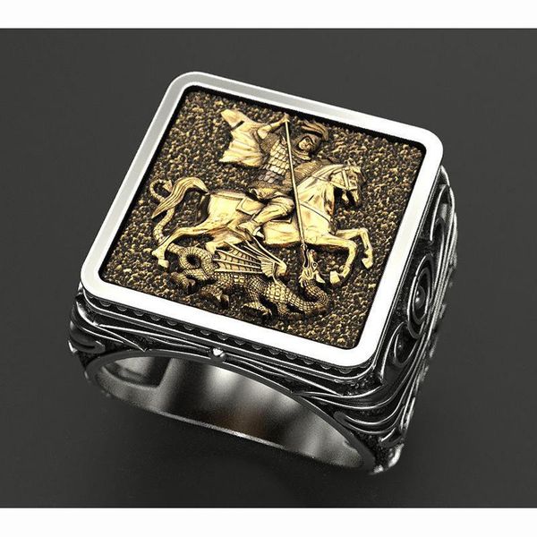 cluster rings classic men stainless steel ring vintage gothic punk style delicate warrior dragon jewelry for male party gift, Golden;silver
cluster rings classic men stainless steel ring vintage gothic punk style delicate warrior dragon jewelry for male party gift, Golden;silver