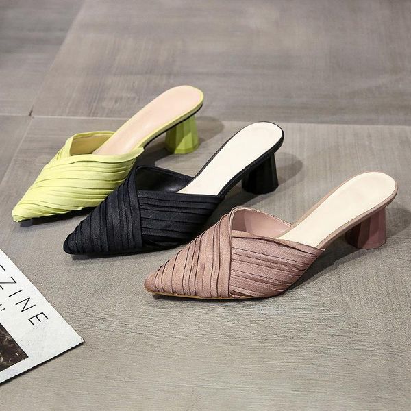 women slippers 2021 high heel summer shoes woman fashion casual mules ladies pointed toe outdoor female pantuflas mujer, Black
women slippers 2021 high heel summer shoes woman fashion casual mules ladies pointed toe outdoor female pantuflas mujer, Black