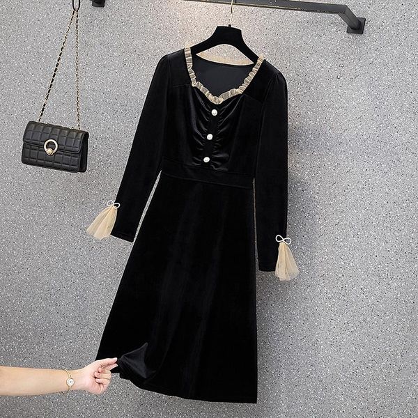 casual dresses black sweet long sleeved plus large size oversize korean fashion kawaii women's elegant autumn 2021 clothing sukienka, Black;gray
casual dresses black sweet long sleeved plus large size oversize korean fashion kawaii women's elegant autumn 2021 clothing sukienka, Black;gray