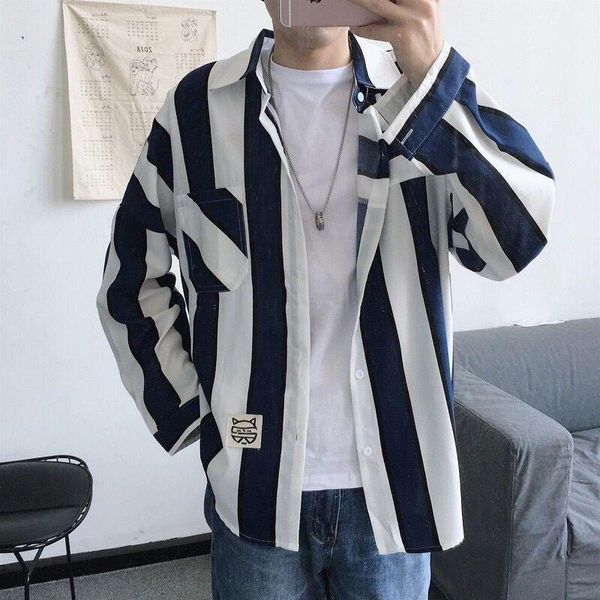spring and autumn size men's striped shirt harbor casual long sleeve korea fashion inch shirts, White;black
spring and autumn size men's striped shirt harbor casual long sleeve korea fashion inch shirts, White;black