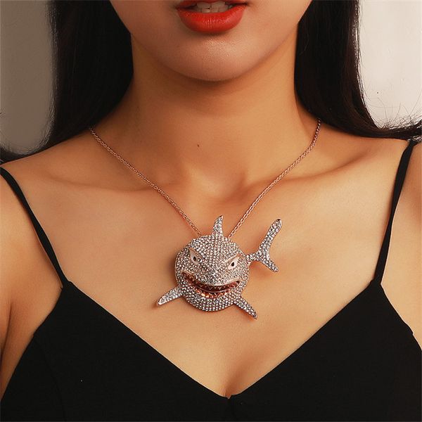 european lovers large shark pendant necklaces diamond clavicle chains retro hip hop dress animal necklace jewelry accessories wholesale, Silver
european lovers large shark pendant necklaces diamond clavicle chains retro hip hop dress animal necklace jewelry accessories wholesale, Silver