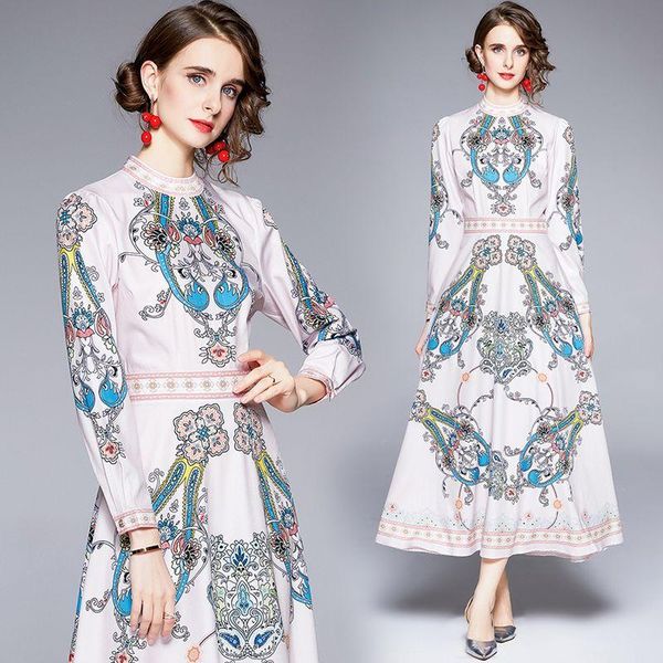 casual dresses women's long sleeve o neck high waist vintage positioning flower print holiday party vestidos fashion runway autumn dres, Black;gray
casual dresses women's long sleeve o neck high waist vintage positioning flower print holiday party vestidos fashion runway autumn dres, Black;gray