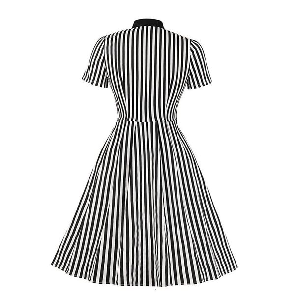 rosetic vintage stripe midi dress women summer 50s bow collar elegant office casual stylish goth ladies retro rockabilly dresses, Black;gray
rosetic vintage stripe midi dress women summer 50s bow collar elegant office casual stylish goth ladies retro rockabilly dresses, Black;gray