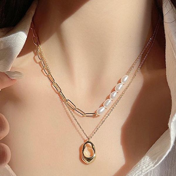 chains 2021 vintage irregular pearl jewelry gold color chunky link chain layered necklaces for women ladies choker, Silver
chains 2021 vintage irregular pearl jewelry gold color chunky link chain layered necklaces for women ladies choker, Silver